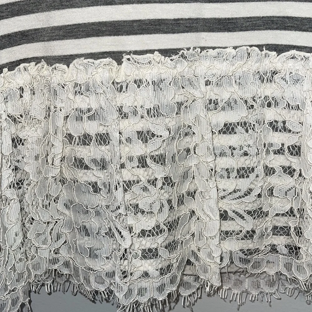 NWT Maison Jules Women’s Knit Shirt w/Bottom Lace & 3/4 Sleeve Size Large - Picture 4 of 10